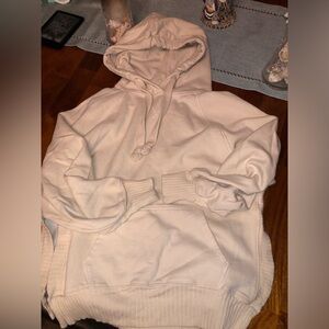 American Eagle Outfitters Cream Pullover Hoodie